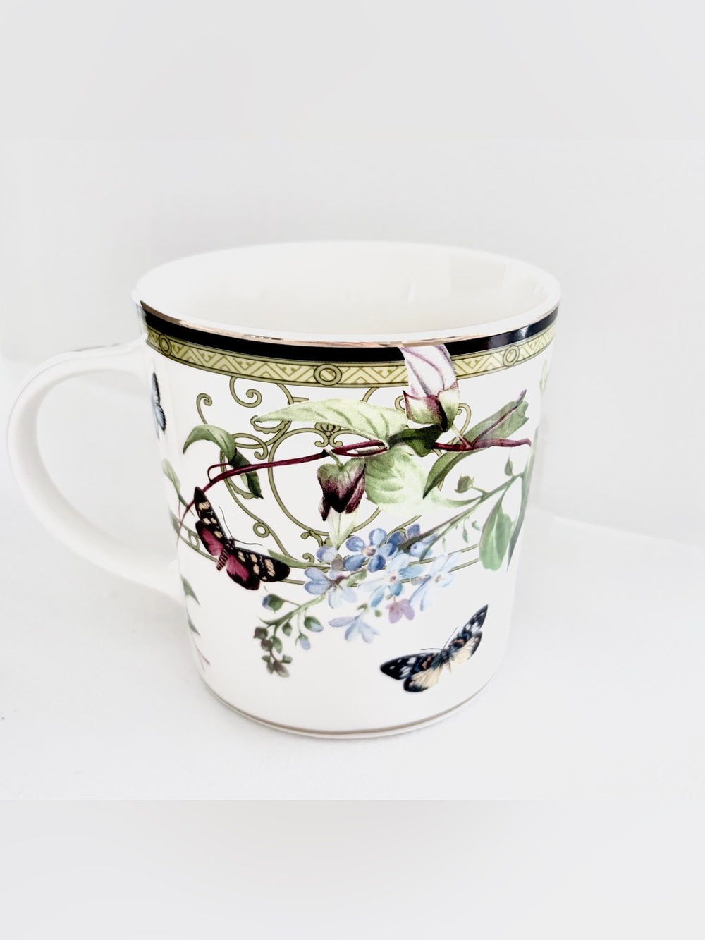 Luxurious Shangri-la Gold Trim Summer Meadow  Mug